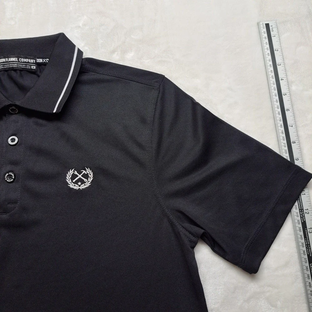 Dixxon Flannel Company Polo Shirt Mens M Black D-Sport Performance Excellent